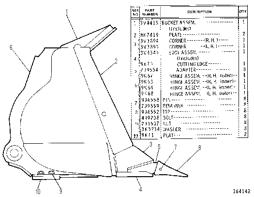 GENERAL PURPOSE BUCKET GROUP 3V4416 CAT