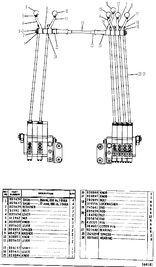 Клапан с тягой 9D1580 CAT