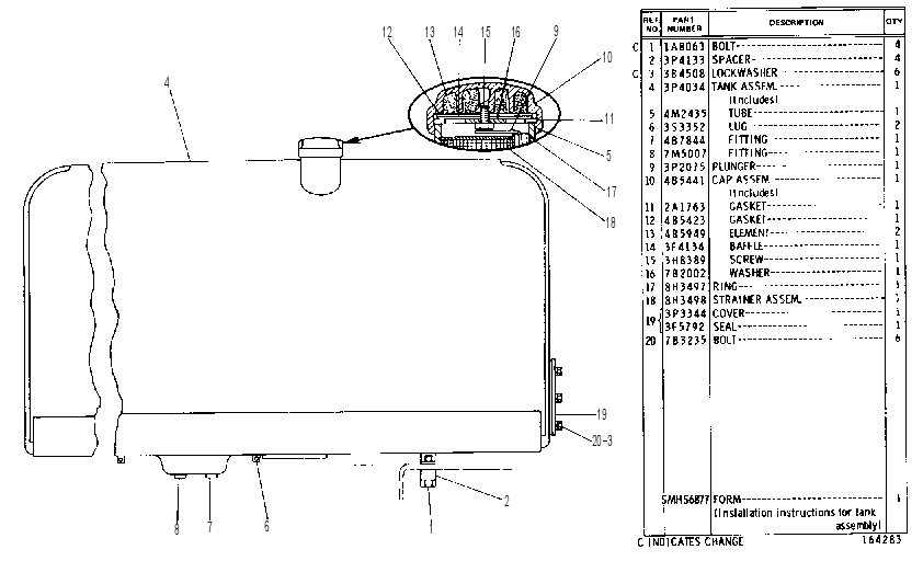 FUEL TANK GROUP 3P2060 CAT