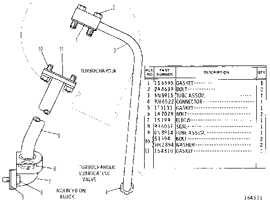 TURBOCHARGER OIL LINES GROUP 7N1671 CAT