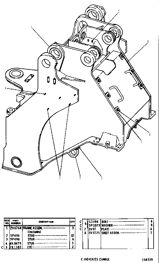 LOADER FRAME GROUP 1V4938 CAT