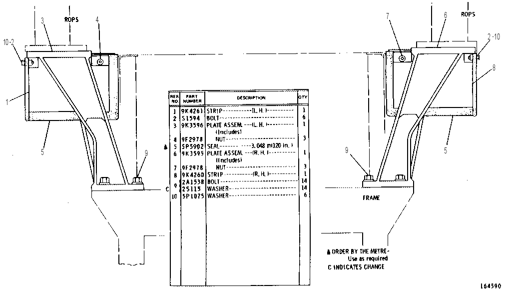 Крепление ROPS 3V2939 CAT
