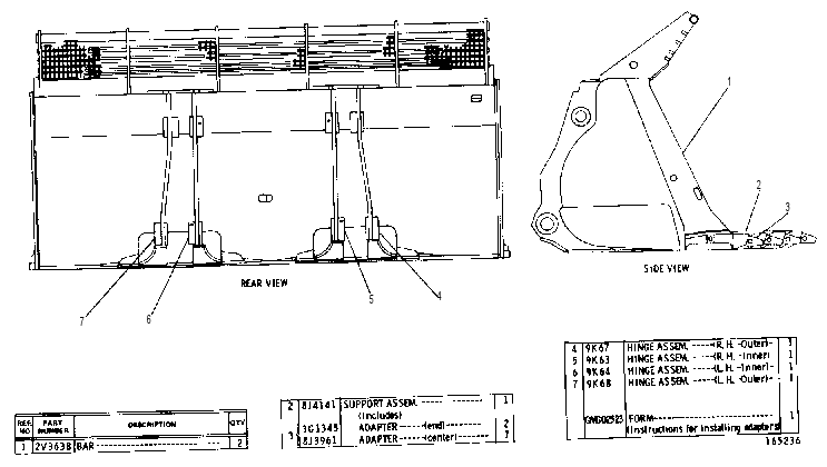 BUCKET ASSEMBLY 3V2472 CAT