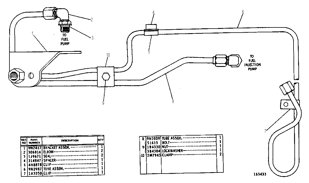 FUEL FILTER LINES GROUP 9N2986 CAT