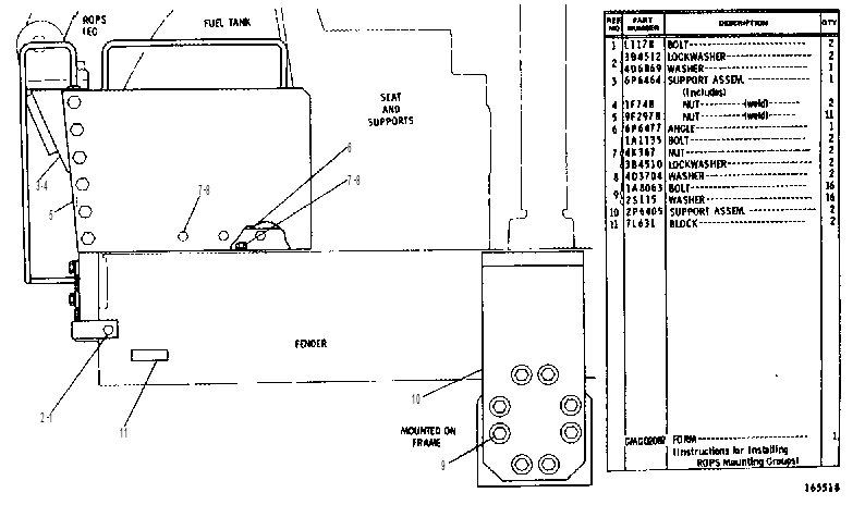 Крепление ROPS 3P5579 CAT