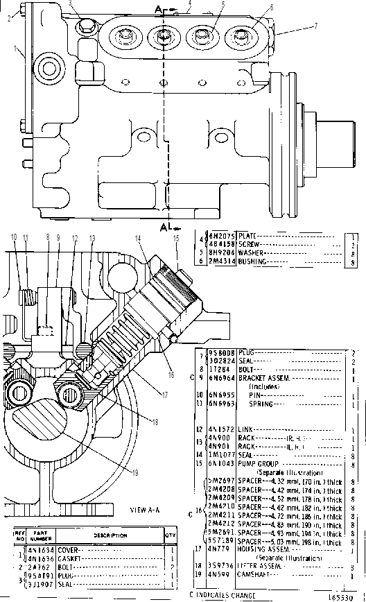 FUEL INJECTION PUMP GROUP 4N2637 CAT