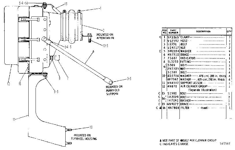 AIR CLEANER GROUP 4N1617 CAT