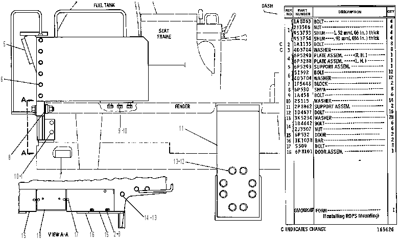 Крепление ROPS 3P5110 CAT