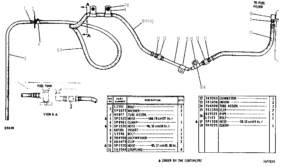 FUEL LINES GROUP 3V6618 CAT