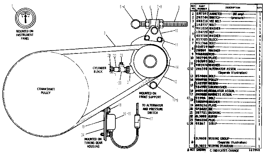 ALTERNATOR AND MOUNTING GROUP 6N8192 CAT
