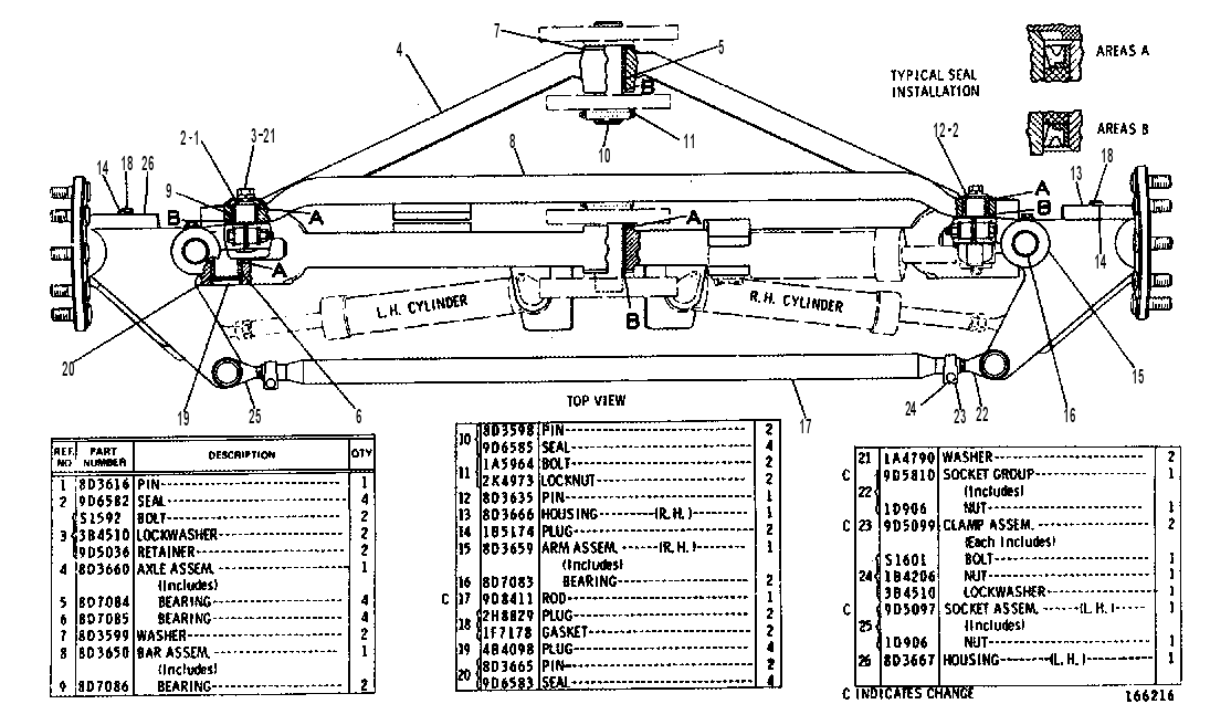 FRONT AXLE GROUP 8D3670 CAT