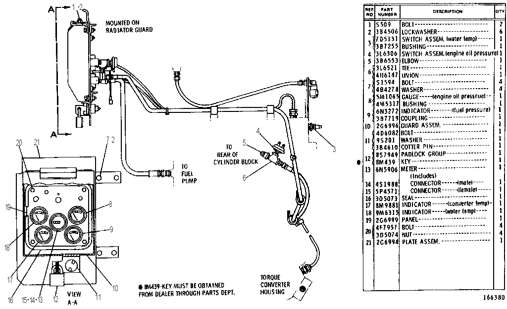 WARNING AND GAUGE GROUP 2G7710 CAT