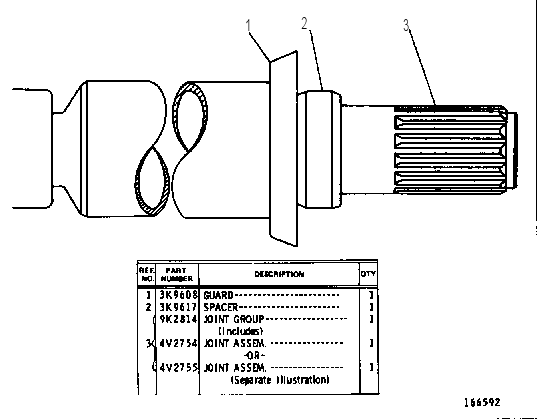 DRIVE SHAFT GROUP 1V2605 CAT