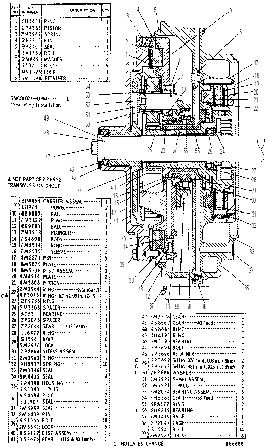 THREE SPEED PLANETARY TRANSMISSION 2P6952 CAT