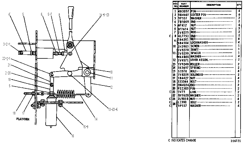 HYDRAULIC HAND CONTROL GROUP 1V4903 CAT