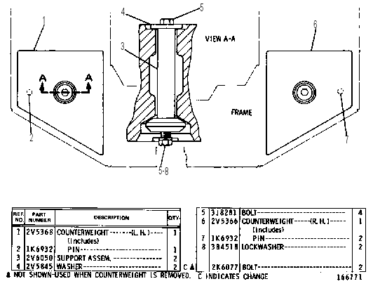 COUNTERWEIGHT GROUP 2V6122 CAT