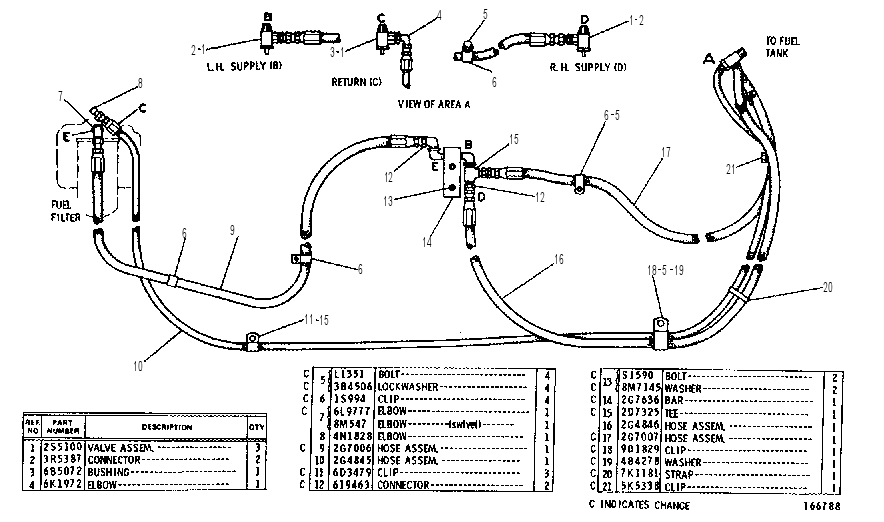 FUEL LINES GROUP 9D5100 CAT