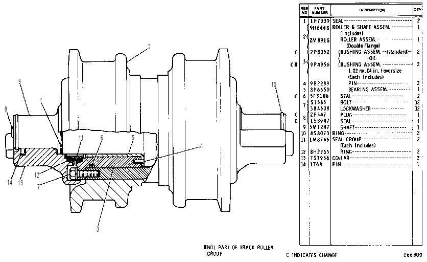 TRACK ROLLER GROUP 7S9042 CAT