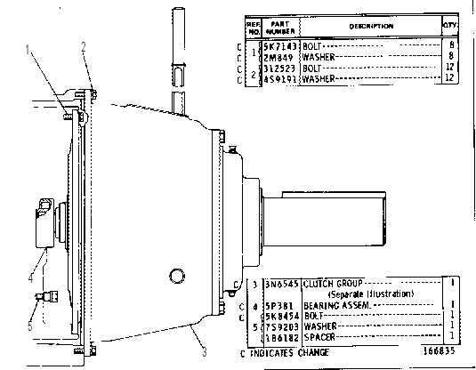 REAR CLUTCH POWER TAKE-OFF ARRANGEMENT 5N3617 CAT