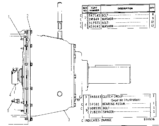 REAR CLUTCH POWER TAKE-OFF GROUP 5N3618 CAT