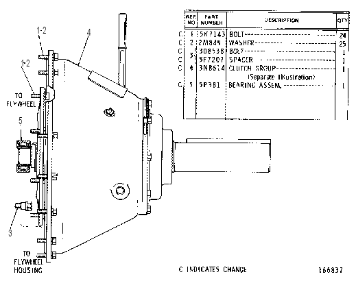 REAR CLUTCH POWER TAKE-OFF ARRANGEMENT 5N3619 CAT