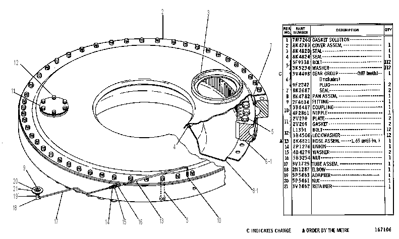 GEAR & BEARING GP 3V4767 CAT