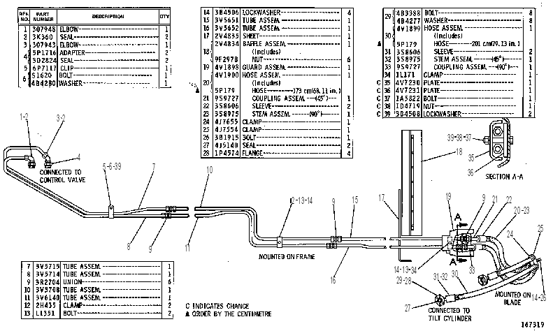 Трубопроводы цилиндра наклона 4V0448 CAT