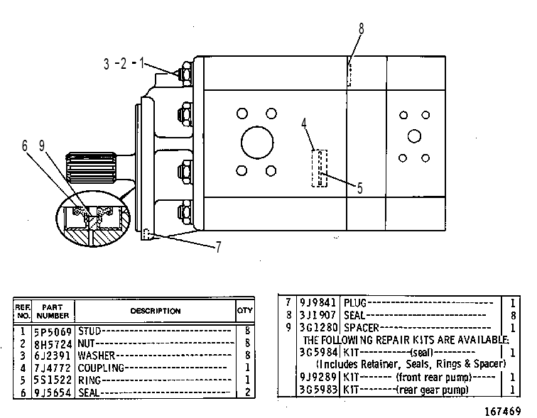 GEAR PUMP GROUP 3G4465 CAT