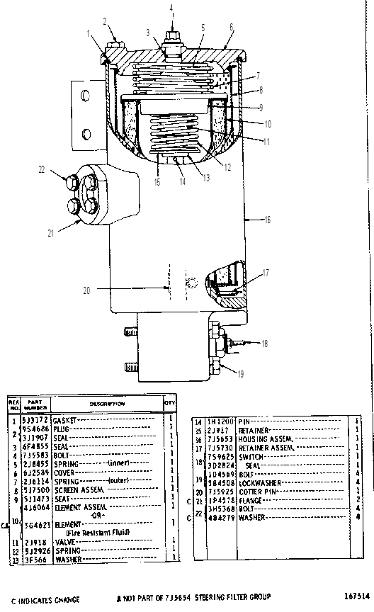 STEERING FILTER 7J5654 CAT