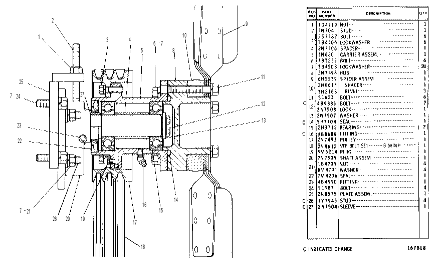SUCTION FAN AND DRIVE GROUP 2N7559 CAT