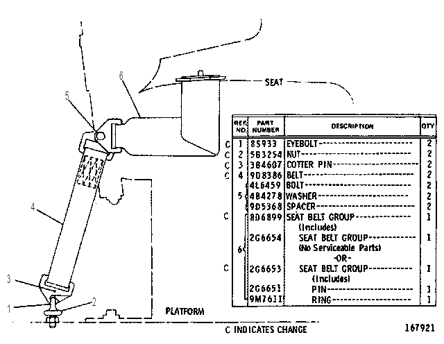 SEAT BELT GROUP 8D9940 CAT