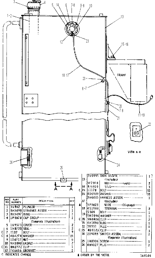 FUEL OIL TANK GROUP 1V5923 CAT