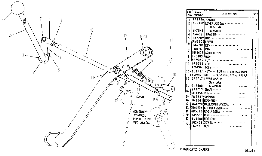GOVERNOR AND DECELERATOR CONTROL GROUP 6P9212 CAT