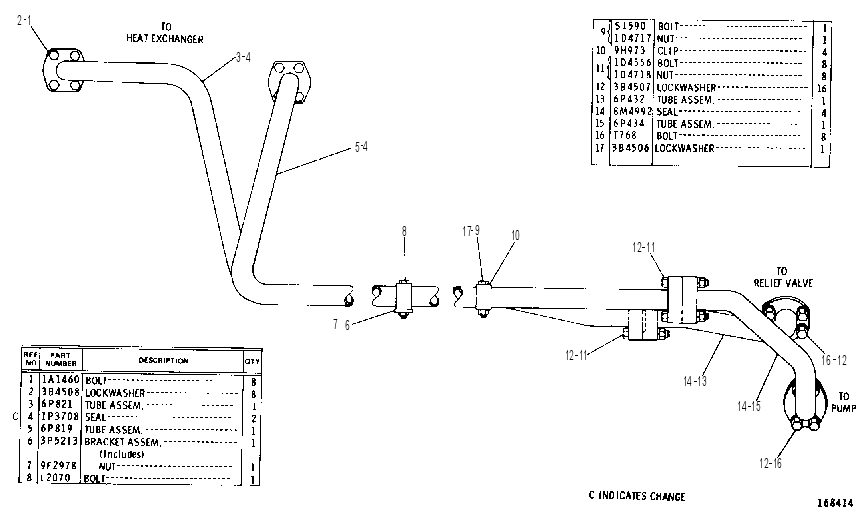 TORQUE CONVERTER COOLER LINES GROUP 3P2705 CAT