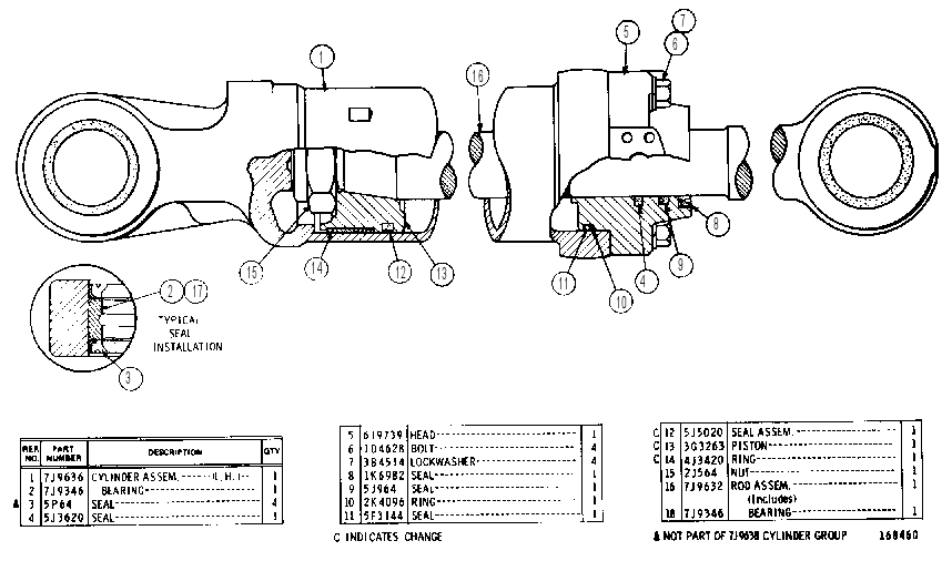 TILT CYLINDER GROUP 7J9638 CAT
