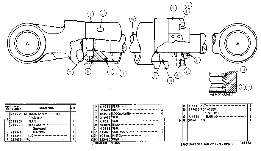 TILT CYLINDER GROUP--R.H. 7J9637 CAT