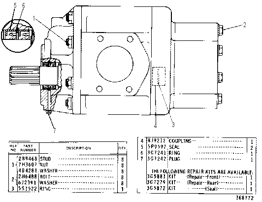 GEAR PUMP GROUP 3G5867 CAT