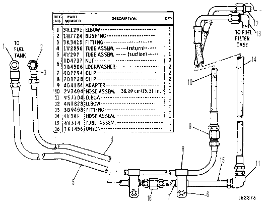 LINES GP-FUEL OIL 4V0316 CAT