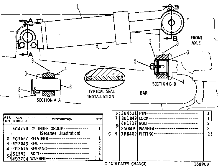 CYLINDER & MOUNTING GP 2G8790 CAT