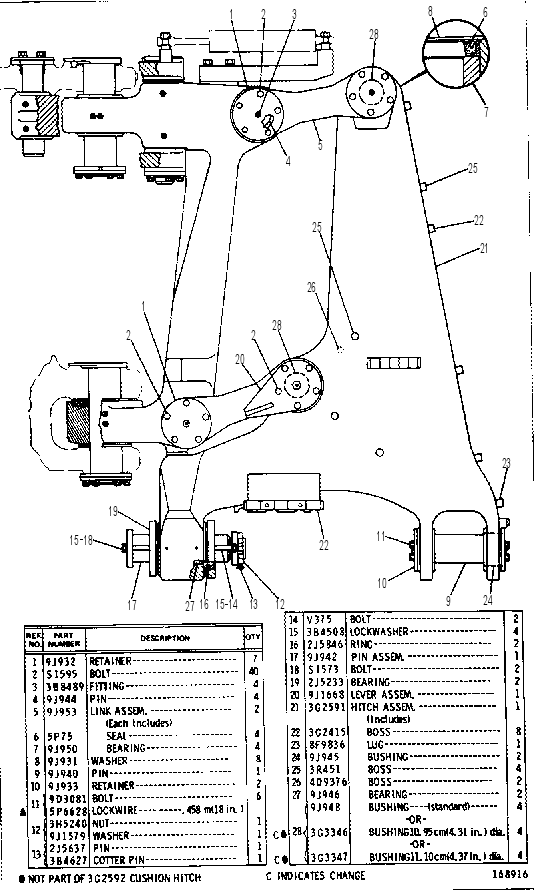 CUSHION HITCH GROUP 3G2592 CAT