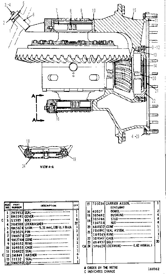 DIFFERENTIAL AND BEVEL GEAR GROUP 7D2830 CAT