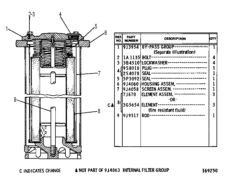 INTERNAL FILTER GROUP 9J4063 CAT
