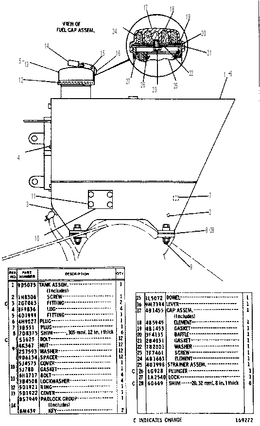 FUEL TANK GROUP 9D5110 CAT