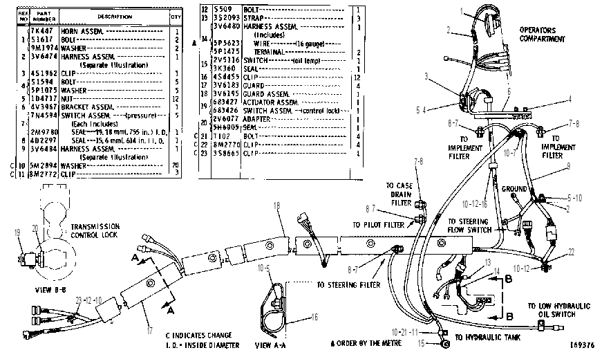 REAR WIRING GROUP 1V5924 CAT