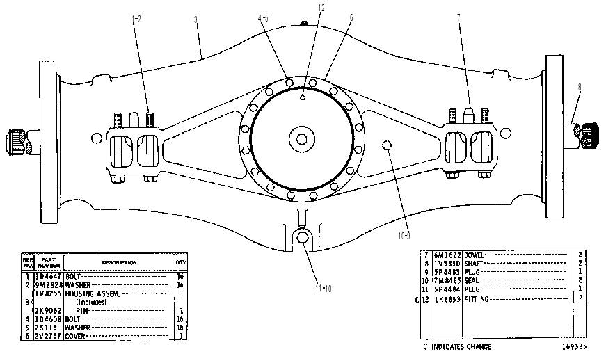 AXLE GP-OSCILLATING 1V5943 CAT