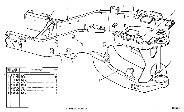 REAR FRAME GROUP 1V5913 CAT