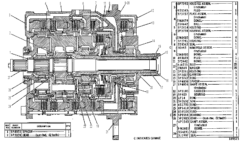 Планетарная передача 3P3057 CAT