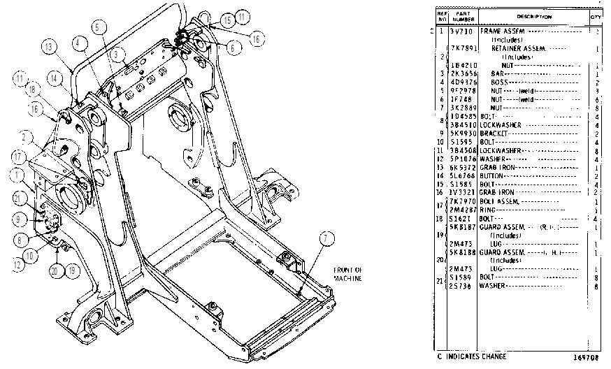 LOADER FRAME GROUP 2V9807 CAT