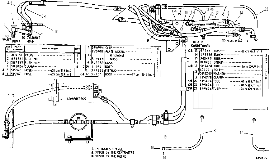 AIR CONDITIONER LINES GROUP 3V7743 CAT