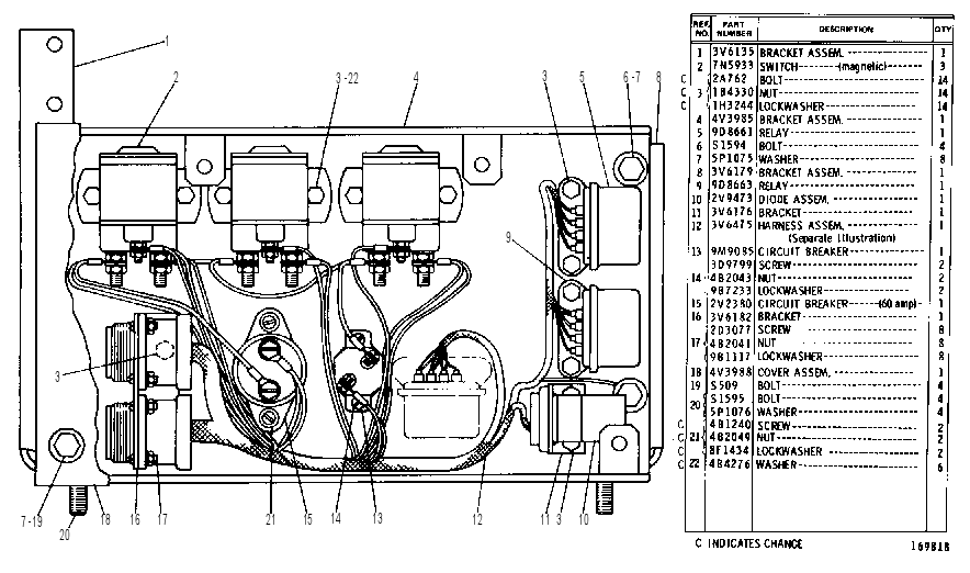 RELAY PANEL WIRING GROUP 3V8298 CAT